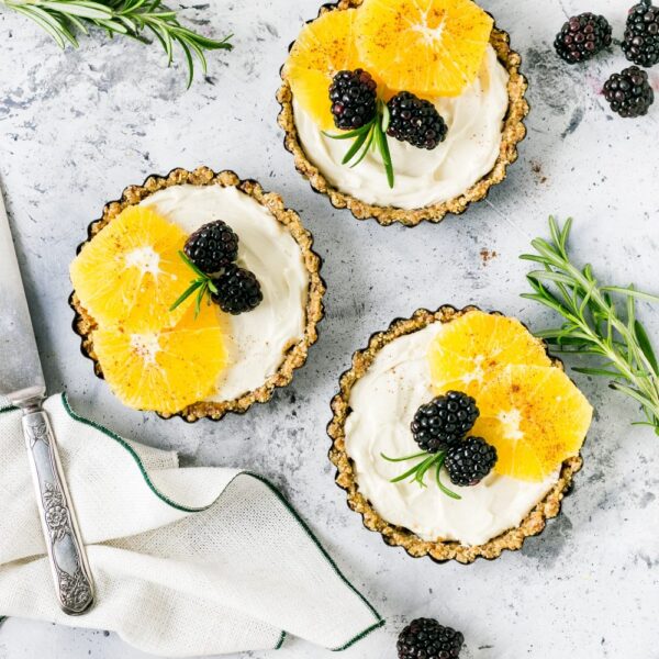 Clementine Coconut Cream Tarts with Macadamia Crust