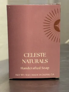 Original Celeste Naturals purple soap box